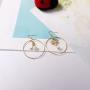 Sun Moon Asymmetric Imitation Pearl Earrings, Gold Annulus Pendant Earrings Drop Earrings