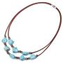 Yunhan Pearls 2 Strands Genuine Suede Cord Turquoise Choker Necklace Magnetic Clasp Jewelry for Women