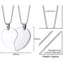 Mealguet Jewelry Personalized Custom Stainless Steel His and Hers A Set of 2 Matching Heart Puzzle Pendant Necklace