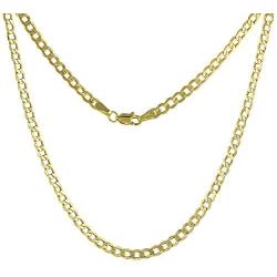 Hollow 10k Yellow Gold 2.5mm - 7mm Cuban/Curb Link Chain Necklace for Men & Women 16-24 inch