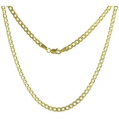 Hollow 10k Yellow Gold 2.5mm - 7mm Cuban/Curb Link Chain Necklace for Men & Women 16-24 inch Hollow 10k Yellow Gold 2.5mm - 7mm Cuban/Curb Link Chain Necklace for Men & Women 16-24 inch
