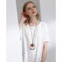 Coostuff Vintage Wood Necklace Jewelry Long Necklace with Pendant Brown Necklaces for Women …