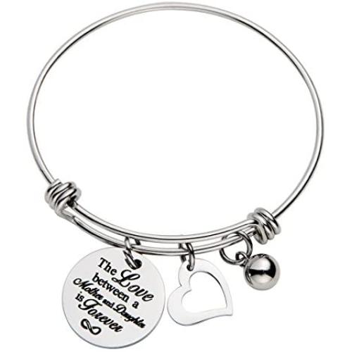 omodofo Inspirational Messaged Cuff Bracelet Bangle for Mother Grandmother Daughter Mothers Day Gift