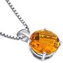 14 Karat White Gold Round Cut 1.75 Carats Citrine Pendant