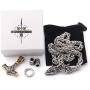 Gungneer Thors Hammer Pendant Mixed Gold Color Viking Mjolnir Necklace for Men with Wolf Head, 316L Stainless Steel Bonus 2 Rune Beads