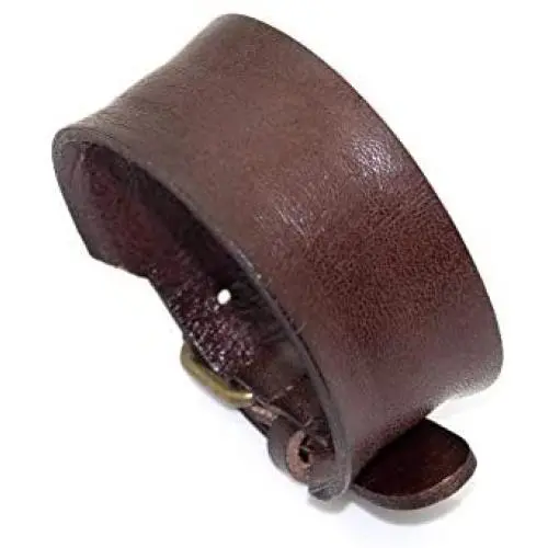 Nsitbbuery Hip Hop Alloy Buckle Wristband Belt Leather Bracelet