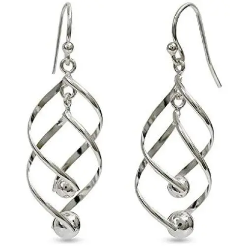 LeCalla Sterling Silver Jewelry Classic Linear Drop Earring for Women Girl