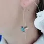 Hummingbird Earrings For Women Threader Earrings Dangle Drop Earrings Crystal Tassel Earrings Rhinestone Diamond Stud Earrings Thanksgiving Day Gift Fashion Jewelry For Women Girls(Pink/Blue)