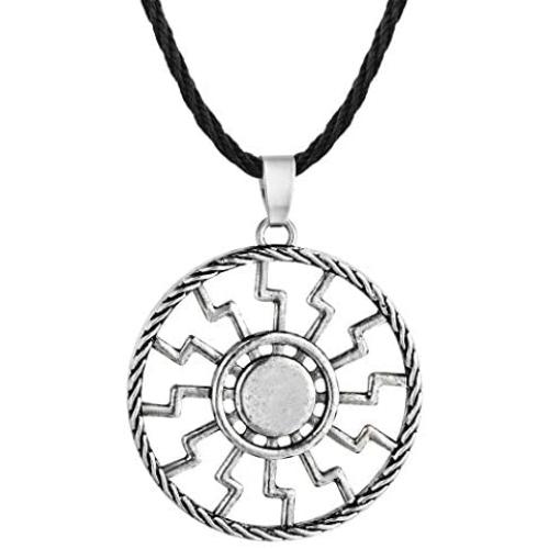 Jinleansu Slavic Kolovrat Pendant Wheel Amulet and Talisman Pagan Mens Womens Necklaces Jewelry Gift