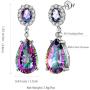 Teardrop Earrings Drop 925 Sterling Silver Dangle Earrings Girls Dating Crystal Gift