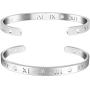 AOOVOO Roman Numeral Bracelets for Men Women, Inspirational Stainless Steel Alloy Cuff Bracelet Personalized Engraved Bangle Bracelet Gift for Teens Girls