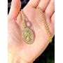 Shop-iGold Virgin Mary Men Women 925 Italy Gold Finish Iced Silver Charm Ice Out Pendant Stainless Steel Real 3 mm Rope Chain, Mans Jewelry, Iced Pendant, Rope Necklace 16''- 24''