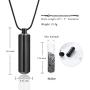 Cremation Jewelry Cylinder Urn Ashes Neckalce for Women Men Glass Memorial Locket Keepsake Pendant Ash Holder