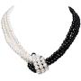 Coucoland 1920s Imitation Pearls Necklace 20s Gatsby Knot Pearl Necklace 1920s Flapper Pearls Accessories Two-Tone Stitching Style