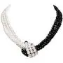 Coucoland 1920s Imitation Pearls Necklace 20s Gatsby Knot Pearl Necklace 1920s Flapper Pearls Accessories Two-Tone Stitching Style