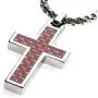 GESTALT COUTURE Unique Tungsten Cross Pendant. 4mm Wide Surgical Stainless Steel Box Chain. Red Carbon Fiber Inlay. GESTALT COUTURE Unique Tungsten Cross Pendant. 4mm Wide Surgical Stainless Steel Box Chain. Red Carbon Fiber Inlay.