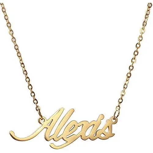 AOLO Personalized Custom Name Necklace Script Initial Nameplate Necklace Jewelry for Girls Womens AOLO Personalized Custom Name Necklace Script Initial Nameplate Necklace Jewelry for Girls Womens