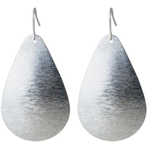 Brushed Gold or Silver Light Weight Teardrop Earring | SPUNKYsoul Collection