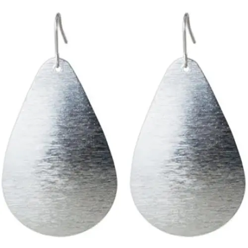 Brushed Gold or Silver Light Weight Teardrop Earring | SPUNKYsoul Collection Brushed Gold or Silver Light Weight Teardrop Earring | SPUNKYsoul Collection