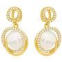 coadipress 925 Sterling Silver Geometric Stud Earrings for Women Girls Unique Gold Plated Crystal Cubic Round Opal Dangle Drop Statement Earrings