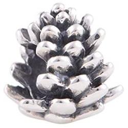EVESCITY Limited Edition Pinecone Pine-cone 925 Sterling Silver Bead For Charms Bracelets For Charm Bracelets Like Pandora & Others Best Jewelry Gifts for Her