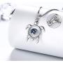 Aurora Tears Turtle Necklace/Earrings/Ring Set Celtic Spiral 925 Sterling Silver Sea Animal Viking Swirls Turtle Jewelry Sets Women Birthstone Ancient Symbol Crystal Cute Jewellery