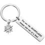 CYTING Snowflake Keychain You are Like Snowflakes Unique and One of A Kind Frozen Snowflake Jewelry for Family Friends