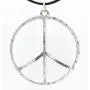 Trilogy Jewelry Pewter Hammered Peace Sign Large Pendant on Leather Necklace Trilogy Jewelry Pewter Hammered Peace Sign Large Pendant on Leather Necklace