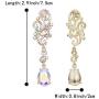 BriLove Womens Wedding Bridal Crystal Floral Scroll Chandelier Dangle Earrings