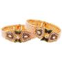 Efulgenz Traditional Antique Faux Pearl Indian Bangle Cuff Bracelet Set Jewelry (2 Pc)