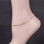 kelistom 14K Gold Plated Satellite Anklet for Women and Teen Girls, Box Chain Ankle Bracelet 9 10 11 inches, Soft and Waterproof