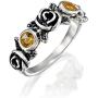 PZ Paz Creations 925 Sterling Silver Multi-Gemstone Ring For Women Girls | Rose Flower Design | 0.5 Ct Choice of Gemstones | Made In Israel