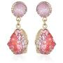 Geometric Statement Earrings Resin Druzy Stone Drop Earrings Irregular Faux Crystal Dangle Earring Jewelry for Women Girl Gift