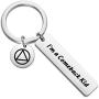 FOTAP Sobriety Gifts AA Recovery Jewelry Im A Comeback Kid Keychain Alcoholics Anonymous Gifts for Sober Sobriety