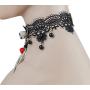 UDORA Gothic Halloween Bat Lace Choker Statement Necklace Earrings Jewelry Set