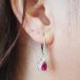 Dazzlingrock Collection 7X5 MM Each Pear Lab Created Gemstone & Real Diamond Teardrop Dangling Earrings, Sterling Silver