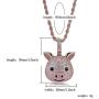 JINAO Iced Out Jack Skellington Heart Eyes Smile Devil Clown Pendant Necklace