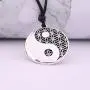 Yin Yang Taoist Symbol of Balance Pendant Necklace Adjustable Rope Necklace for Men and Women Yin Yang Taoist Symbol of Balance Pendant Necklace Adjustable Rope Necklace for Men and Women