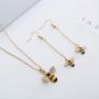 TULIP LY Rose Flower Earring Pendant Necklace Rose Vintage 3D Personalized Rose Metal Flower Necklace Beast Rose Flower Dangle Earrings Romantic Rose Jewelry Set for Women Gril Gift