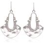Boho Chic Hollow Shield Shape with Hammered Drop Earrings