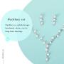 Yikisdy Bride Wedding Necklace Earrings Set Bridal Crystal Necklaces Jewelry Rhinestones Pearl Choker Necklace Accessories for Women and Girls (1) (1)