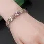 Fashion Tennis Bracelet Inlaid Garnet Emerald Amethyst Morganite Peridot Topaz Silver Bracelets 7 inch