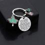 WSNANG Sorority Gift Pink and Green Charm Leaf Pendant Inspirational Paraphernalia Graduation Gifts You are Braver Stronger Smarter Than You Think Keychain