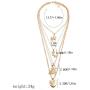 Acedre Boho Gold Maple Choker Necklace Heart Pyramid Layered Pendant Necklace Chains Egyptian Pharaoh Beach Adjustable Jewelry Accessory for Women and Girls