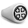HZMAN Mens Vintage Stainless Steel Crusader Jerusalem Cross Ring