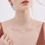TRISHULA Moon and Sun Necklace for Women,Cat Moon S925 Sterling Silver Rainbow Moonstone Pendant Forever Love Sparkling Crescent Jewelry Gift for Women Girls,Teen
