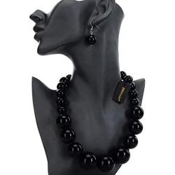 Fashion Large Big Simulated Pearl Statement Necklace Beads Chain Choker Collar Bib Necklace Earrings Jewelry Set