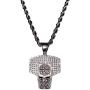 Shop-iGold Men Women 925 Italy Iced Silver Iced Basket Ball Charm Ice Out Pendant Stainless Steel Real 2 mm Rope Chain Necklace, Mens Jewelry, Iced Pendant, Rope Necklace