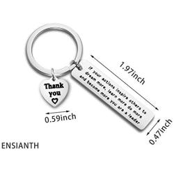 ENSIANTH Leader Gift Boss Jewelry If Your Actions Inspire Others You are a Leader Thank You Keychain for Leadership Boss
