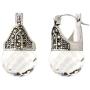 Linda Schnoll Hematite and Ball Hinged Pierced Earrings - Swarovski Crystal Faceted